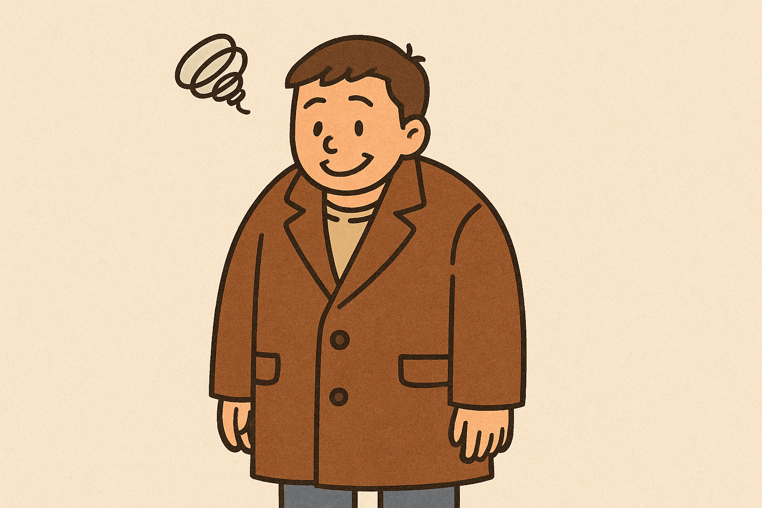 큰 코트를 입고 있는 남자